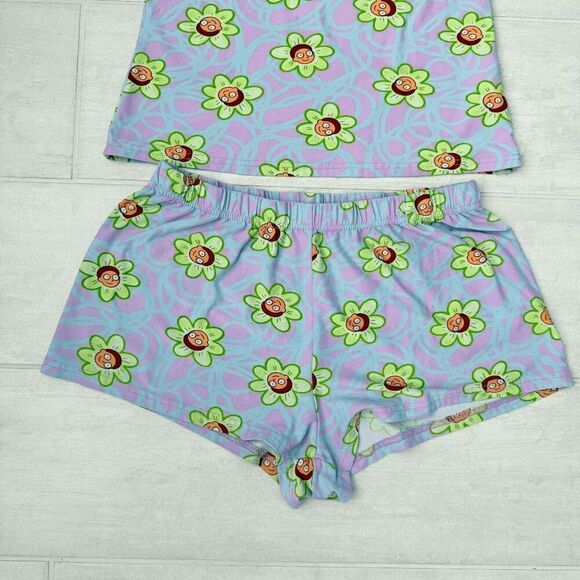 Rick and Morty Matching PJ Set Cami Tank Shorts Adult Swim Purple Green Medium - Picture 7 of 9